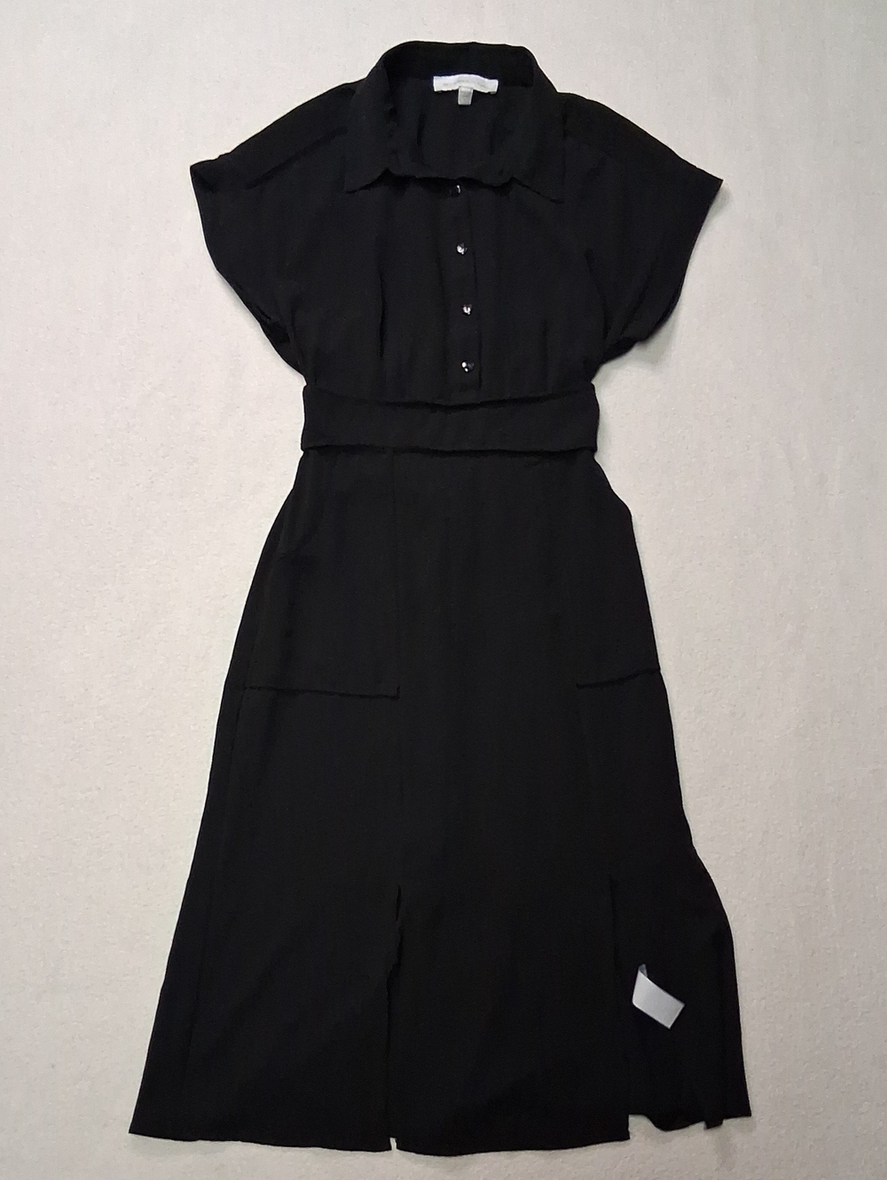 Monteau Black Shirtwaist Midi Dress